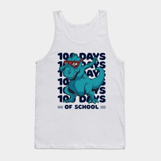 100 Days of school typography featuring a T-rex dino Dabbing #3 Tank Top